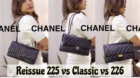 chanel reissue 225 vs 226 size|chanel reissue bag.